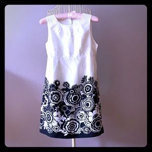 Banana Republic silk dress Floral B&W